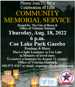 Berea residents are invited to participate in a memorial service for loved ones,